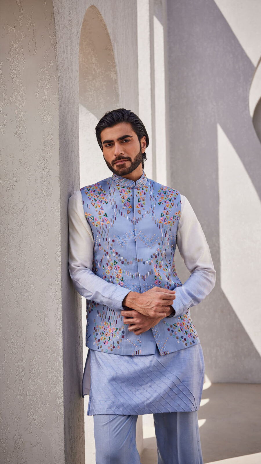 Frosted Blaze Kurta Jacket Set